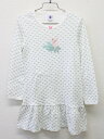 【Rakuten Fashion THE SALE!】新品 未使用品▲プチバトー/PETIT BATEAU▲116cm(6ans) 長袖ワンピース/ルームウェア/パジャマ/小物 白×グリーン系【ネット限定】子供 キッズ kids 女の子 春秋 511132 childcare