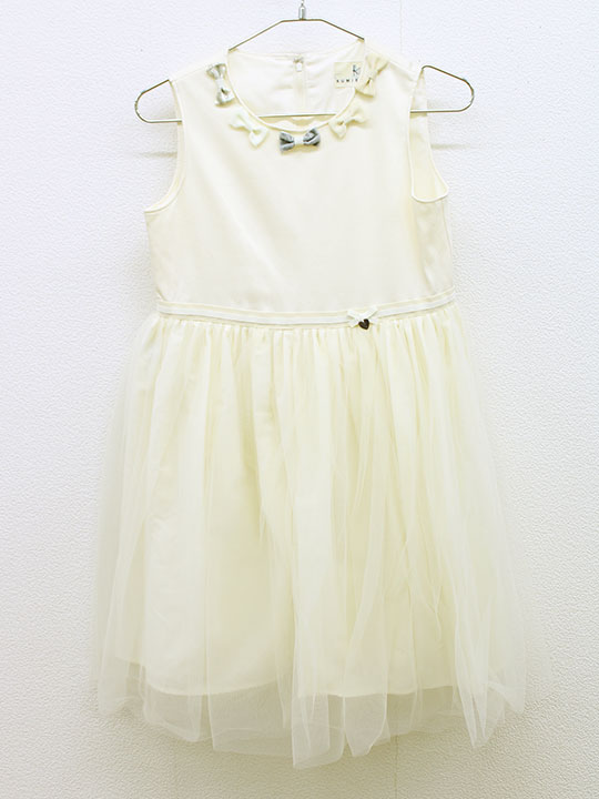 【新入荷!】▲組曲/KUMIKYOKU▲135cm(LL) ノースリーブドレスワンピース/ジャンパースカート アイボリー フォーマル 結婚式 発表会 冠婚葬祭 入学式 謝恩会【中古】子供 キッズ kids 女の子 lessons fml 413042のサムネイル