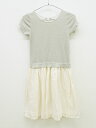 ▲ボンポワン/BONPOINT▲152cm(12) 半袖ワンピース ラメ入りグレージュ×アイボリー【中古】子供服 キッズ kids ジュニア 女の子 onepi 225042(4)