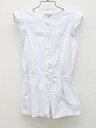 【夏SALE!】▲トッカ/TOCCA BAMBINI▲110cm ノースリーブ/フリル袖ショート丈オールインワン/サロペット 水色 ストライプ【中古】子供服 キッズ kids 女の子 夏 onepi 326042