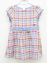 ▲ミキハウス/mikihouse▲100cm 半袖ガーゼワンピース マルチカラー チェック【中古】子供服 キッズ kids 女の子 夏 onepi 326042(4)