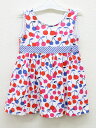 【夏SALE!】▲ファミリア/familiar▲90cm ノースリーブワンピース 白×赤系 さくらんぼ柄【中古】子供服 キッズ kids ベビー服 baby 女の子 夏 onepi 426042