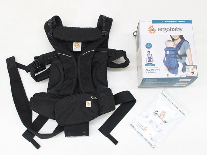 ▲エルゴベビー/Ergobaby▲ベビーキャリア/抱っこひも/ベビーキャリー小物 黒 オムニブリーズ360 箱/説明書付 対面抱き 前向抱き おんぶ 腰抱き 4way【中古】【ネット限定】子供 キッズ kids ベビー baby 春夏秋冬 childcare 717042