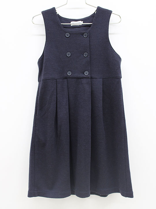 現行▲ミキハウス/mikihouse▲120cm ジャンパースカート 濃紺 フォーマル お受験 お稽古 通塾 見学会 説明会 通園 通学 冠婚葬祭【中古】子供服 キッズ kids 女の子 fml onepi 629042