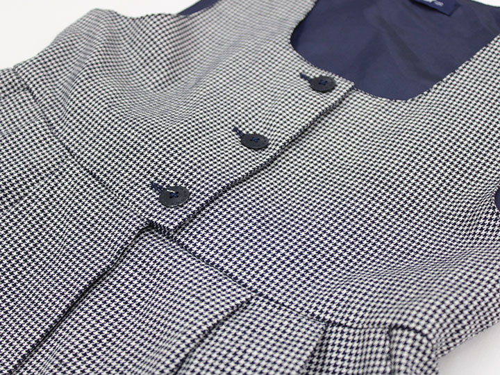 【SALE!】▲ファミリア/familiar▲120cm ジャンパースカート 白×濃紺 千鳥格子 フォ...