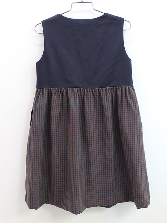 【SALE!】▲ブーケ/Bouquet▲125cm位(M) ジャンパースカート 濃紺×チェック フォーマ...