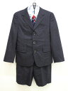【新規値下げ!】▲ジェイプレス/J.PRESS▲120cm スーツ4点セット 濃紺ピンストライプ×水色 シャツ/ネクタイ付き フォーマル 七五三 卒園式 入学式...