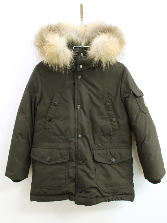 ▲モンクレール/Moncler▲116cm(6a) ダウンコート/ダウンジャケット/ブルゾン/ジャンパー/アウター 黒 リアルファー フード取外し可【中古】子供...