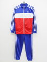 ▲アディダス/adidas▲150cm ジャージ/トレーニングウェア上下セット 青×赤 スポーツ トレーニング 練習 課外活動 部活【中古】子供服 キッズ ki...