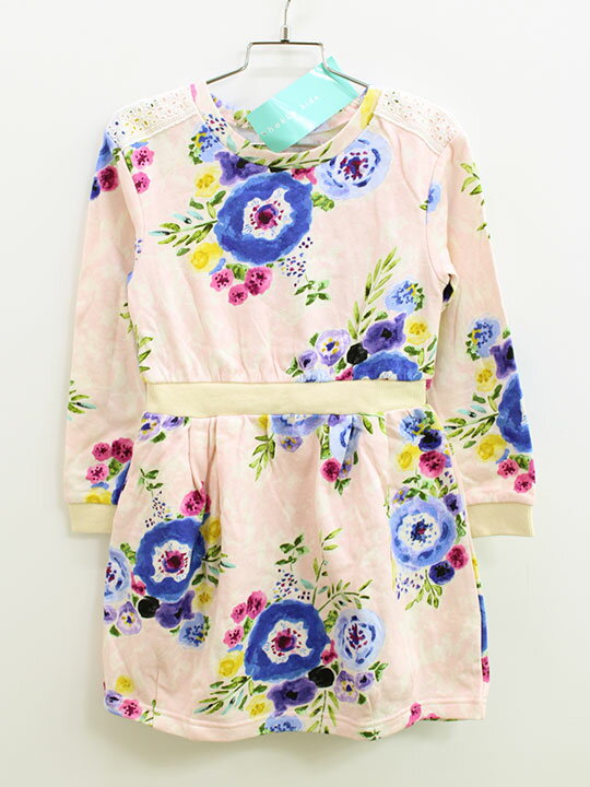 【値下げ!】ハッカキッズ 長袖ワンピース 120cm キッズ 女児 ピンク【新品 未使用品】▲