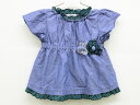 【夏SALE!】ファミリア 半袖ブラウス 90cm キッズ 女児 ブルー【中古】▲