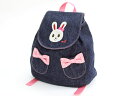 【夏SALE!】ミキハウス デニムリュック 4L位 キッズ 女児 インディゴ【中古】▲