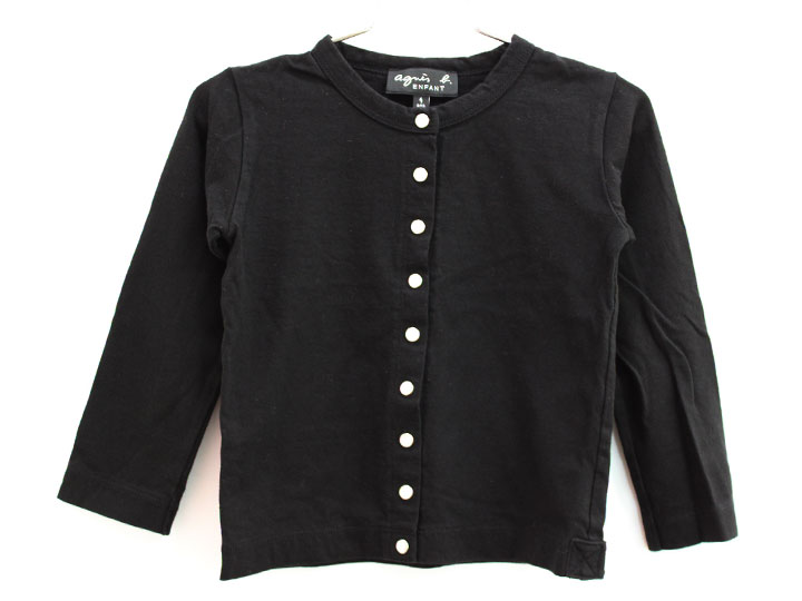 アニエスベー カーディガン 105cm(4ans) キッズ 女児 黒【中古】▲