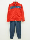 プーマ ジャージ上下セット 120cm キッズ 男児 赤×ブルーグレー【中古】▲