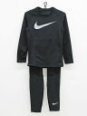 ナイキプロ 長袖カットソー&レギンスセット 150cm(M) キッズ 男児 黒【中古】▲