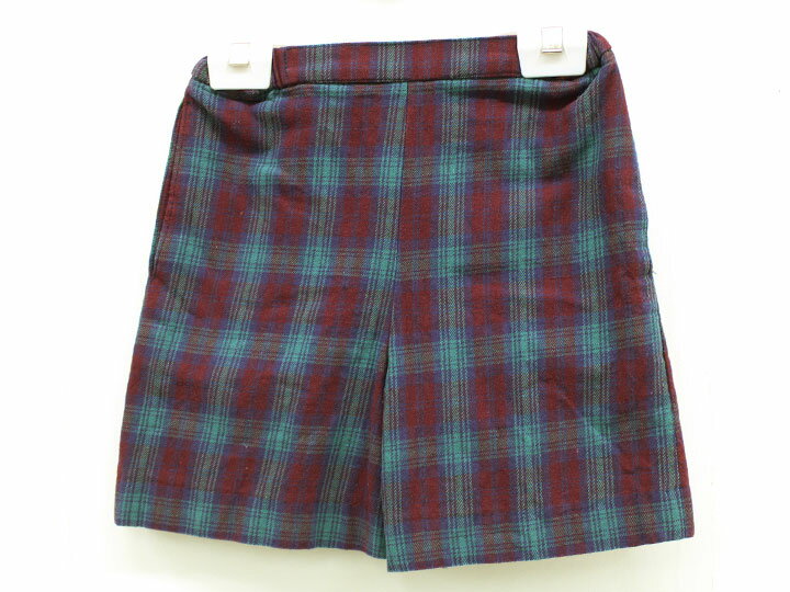 マムエモア キュロット 120cm位 キッズ 女児 ワインレッド×グリーン系【中古】▲