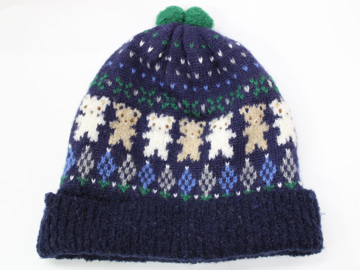 ファミリア ニット帽子 49-51cm キッズ 男児 濃紺系【中古】▲