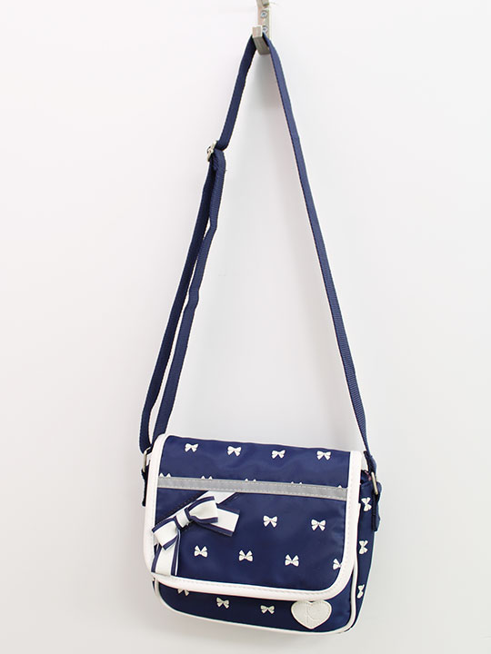 クミキョク ショルダーバッグ キッズ 女児 紺×白【中古】▲