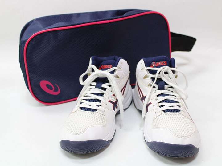 アシックス バスケットボールシューズ 23.5cm キッズ 男児 女児 白×紺【中古】【新入荷!】▲