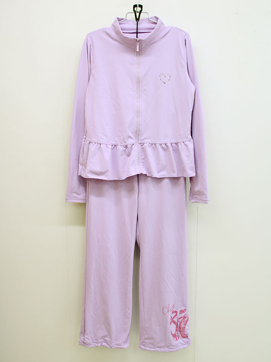 チャコット 長袖ウォームアップ上下セット 140/130cm キッズ 女児 ラベンダー【中古】【新入荷!】▲