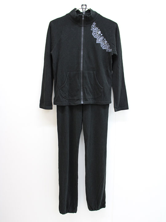 チャコット 長袖ウォームアップ上下セット 140cm キッズ 女児 黒【中古】【新入荷!】▲