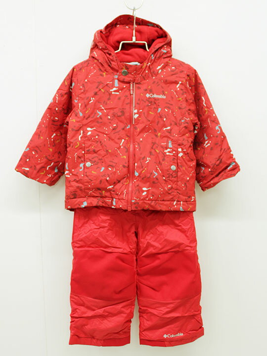コロンビア スキーウェア 100cm(3T) キッズ 女児 赤【中古】【新入荷!】▲