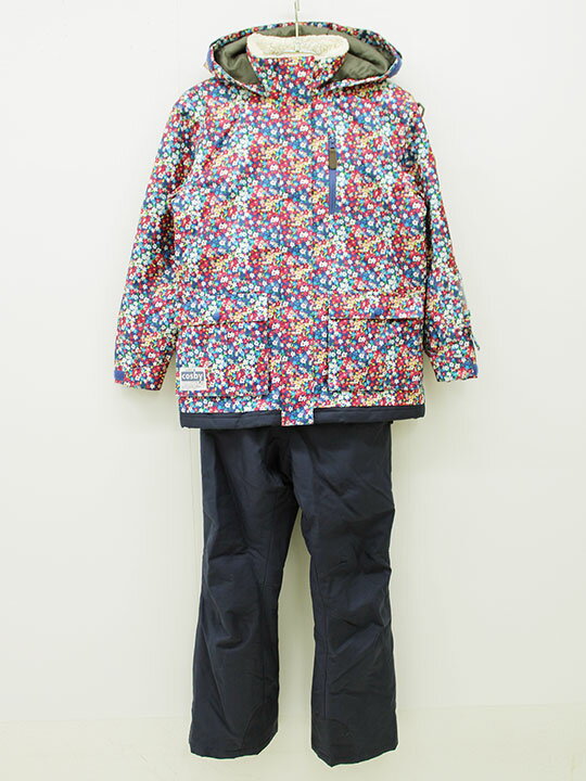 コスビー スキーウェア 150cm キッズ 女児 花柄×濃紺【中古】【新入荷!】▲