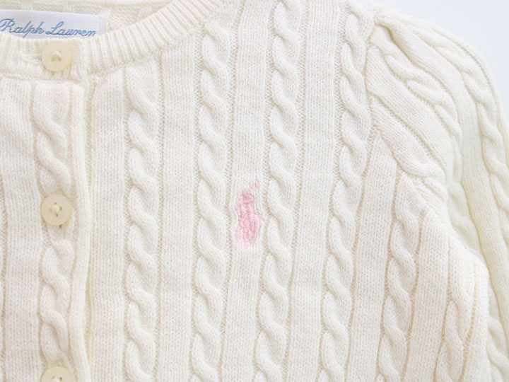 【SALE!】ラルフローレン カーディガン 85cm(18M) キッズ 女児 ホワイト【中古】▲