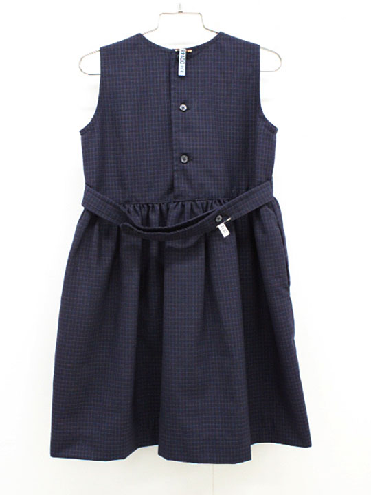 オーダーメイド ジャンパースカート 120cm位 キッズ 女児 濃紺 お受験【中古】▲