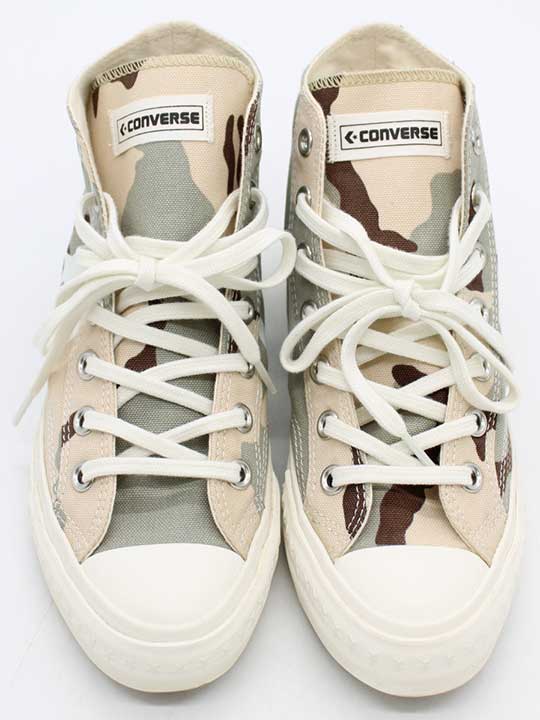 【値下げ】♪CONVERSE/コンバース♪スケートボーディングシェブロンスター/カモフラハイカットスニーカー/1CL667/迷彩/シューズ/靴 グリーン×ベージュ/緑×薄茶 レディース 36 (約23cm) 【中古】春夏秋冬 724022