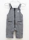 【Rakuten Fashion THE SALE!】■ベベ/BeBe■80cm オーバーオール/つなぎ 黒×白【中古】子供服 キッズ kids ベビー服 baby 男の子 春秋冬 200132 onepi