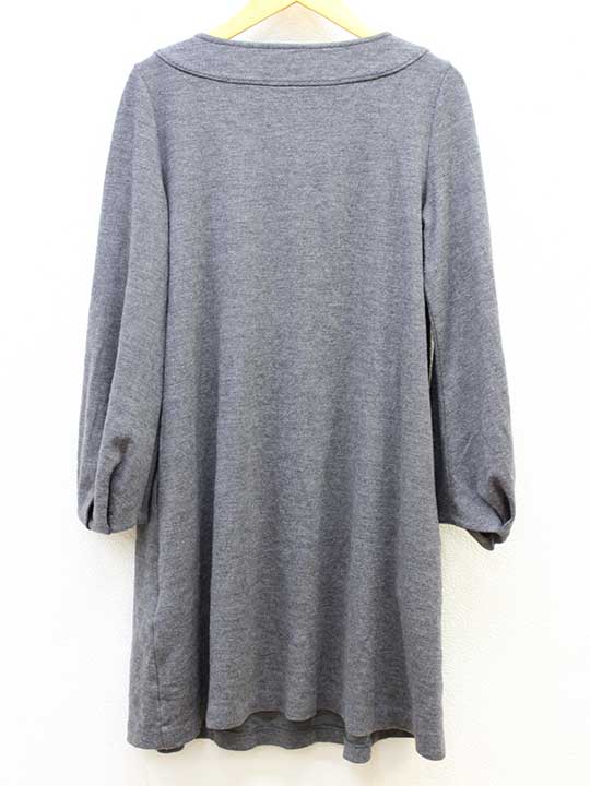 ♪ADORE/アドーア♪Vネックウールチュニック/ワンピース/膝丈 グレー/灰色 レディース 38【中古】秋冬 400132 onepi