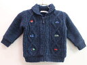 ■ファミリア/familiar■80cm ニットブルゾン/セーター 紺【中古】子供服 キッズ kids ベビー服 baby 男の子 秋冬 900132