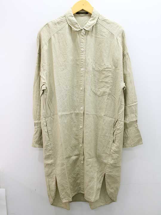 Long-Sleeved - バンヤードストーム リネンシャツチュニック 0 レディース ベージュ【中古】▲