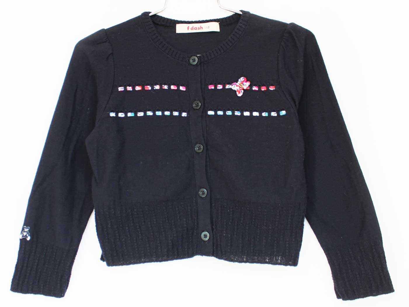 [ファミリア/familiar]110cm カーディガン 濃紺【中古】子供服 キッズ kids 女の子 春 tops 902042