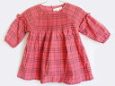 [バーバリー/BURBERRY]86cm 長袖ワンピース ピンク×グレー【中古】子供服 キッズ kids ベビー服 baby 女の子 春秋 onepi 923042