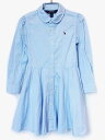 [ラルフローレン/Ralph Lauren]120cm 長袖シャツワンピース ブルー【中古】子供服 キッズ kids 女の子 春 onepi 104042