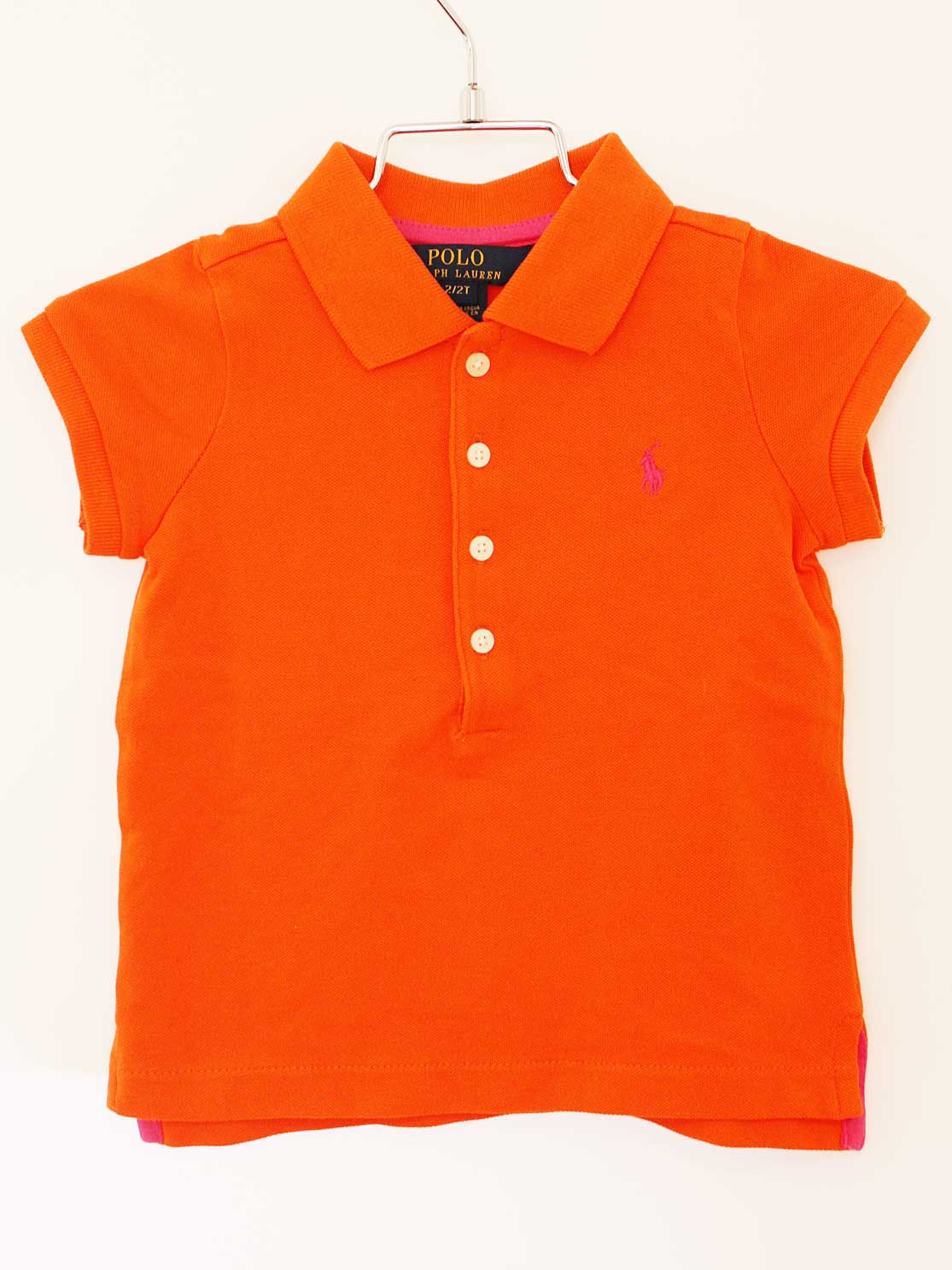 [ラルフローレン/Ralph Lauren]90cm 半袖ポロシャツ オレンジ【中古】子供服 キッズ kids ベビー服 baby 女の子 夏 tops 624042