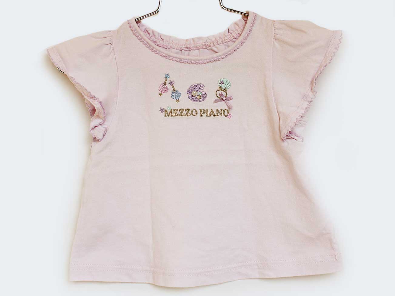 [メゾピアノ/mezzo piano]80cm 半袖カットソー/半袖Tシャツ 紫 '22年製【中古】子供服 キッズ kids ベビー服 baby 女の子 614042