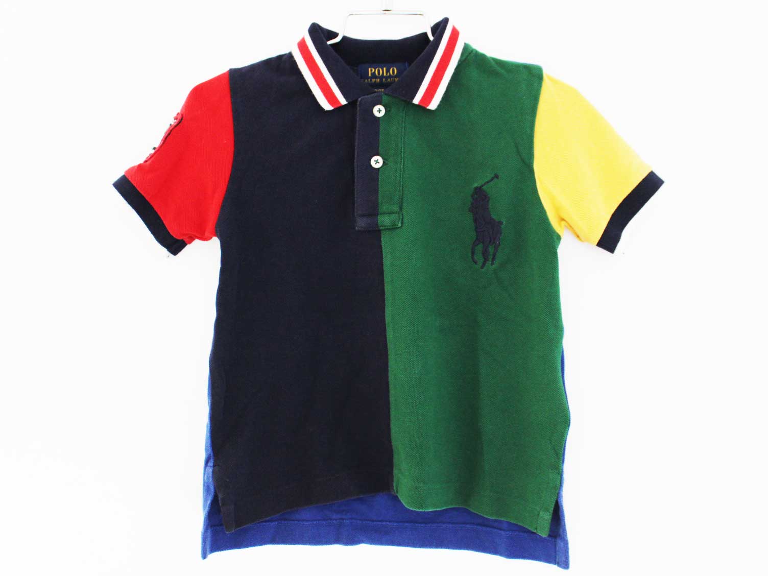 【夏物 新入荷!】[ラルフローレン/Ralph Lauren]90cm 半袖ポロシャツ 紺×ブルー系【中古】子供服 キッズ kids ベビー服 baby 男の子 夏 tops 705042