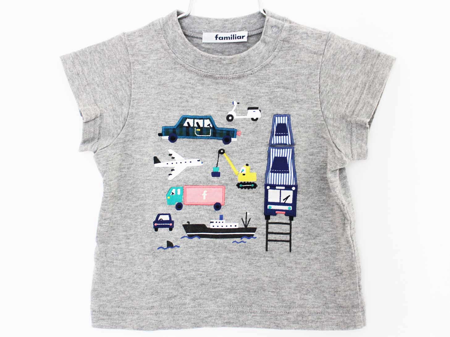 [ファミリア/familiar]80cm 半袖Tシャツ/半袖カットソー グレー【中古】子供服 キッズ kids ベビー服 baby 男の子 夏 tops 715042