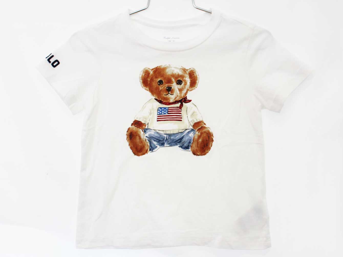 【夏物 新入荷!】[ラルフローレン/Ralph Lauren]85cm 半袖Tシャツ/半袖カットソー 白 ベア【中古】子供..