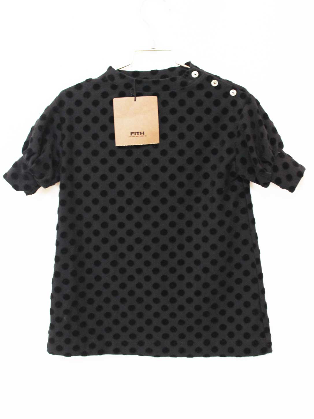 新品 未使用品[フィス/FITH]80cm 五分袖ワンピース 黒 子供服 キッズ kids ベビー服 baby 女の子 秋冬 onepi 719042