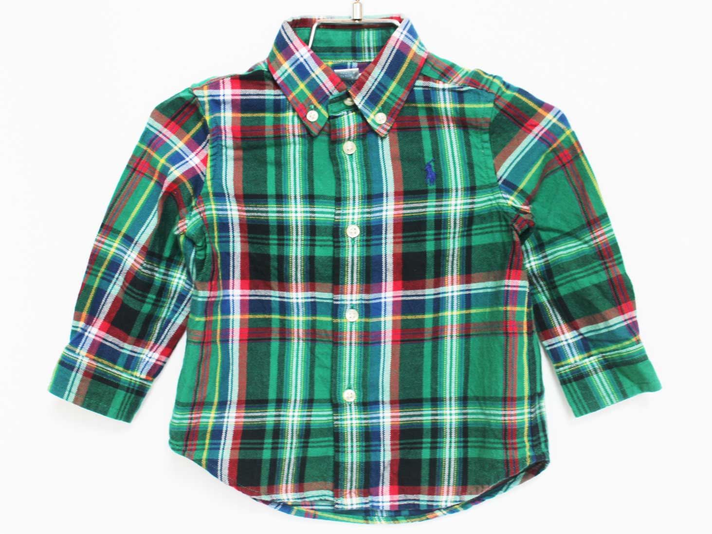 【SALE!】[ラルフローレン/Ralph Lauren]80cm 長袖シャツ 緑系【中古】子供服 キッズ kids ベビー服 ba..