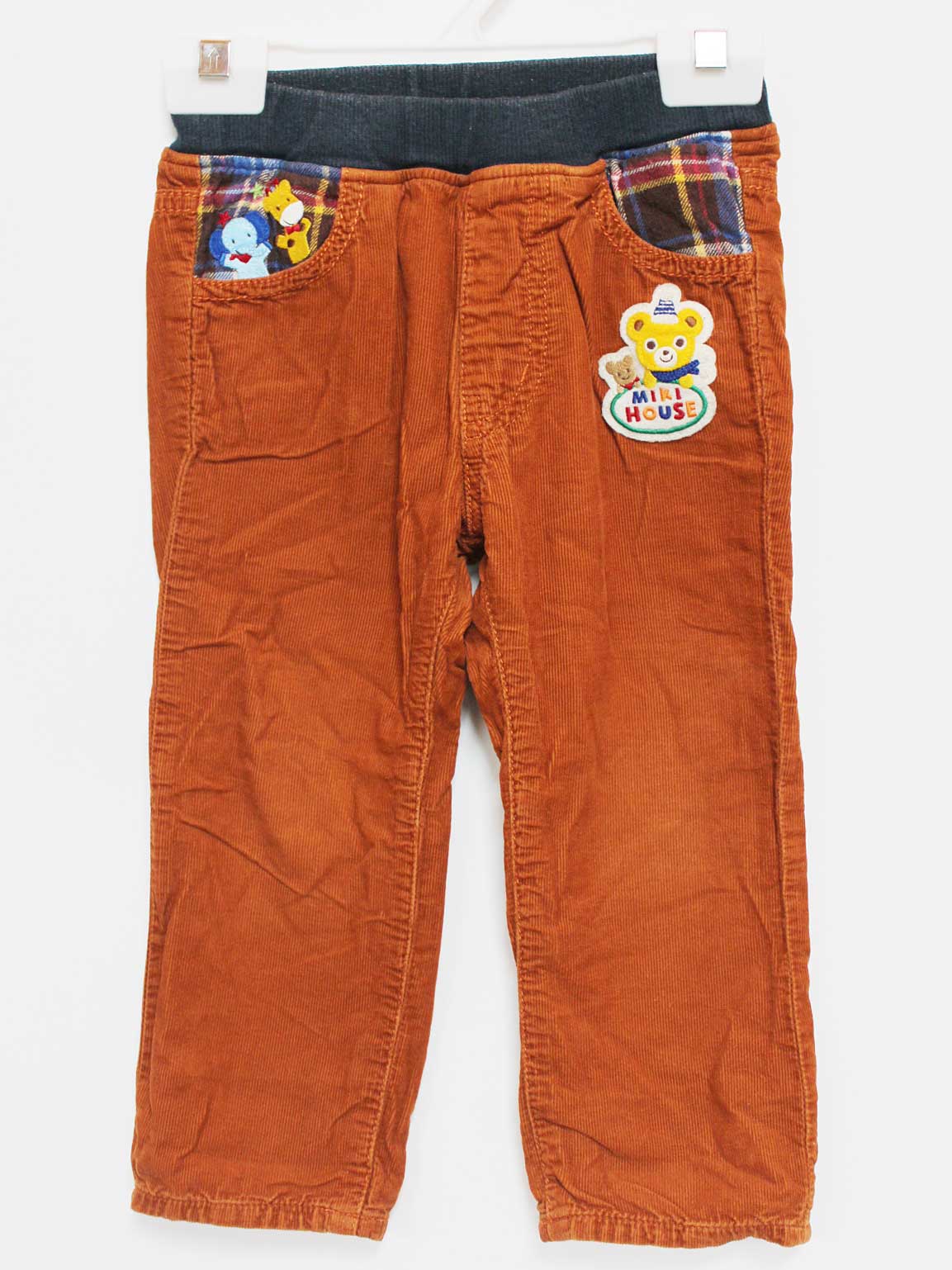 【新規値下げ!】[ミキハウス/mikihouse]90cm コーデュロイパンツ/長ズボン 茶 裾2way【中古】子供服 キッズ kids ベビー服 baby 男の子 秋冬 bottoms 609042