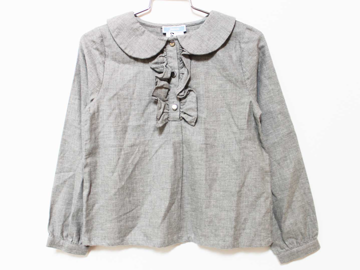 【値下げ!】[ジャカディ/jacadi]116cm 長袖ブラウス/長袖シャツ グレー【中古】子供服 キッズ kids 女の子 春秋 tops 429042