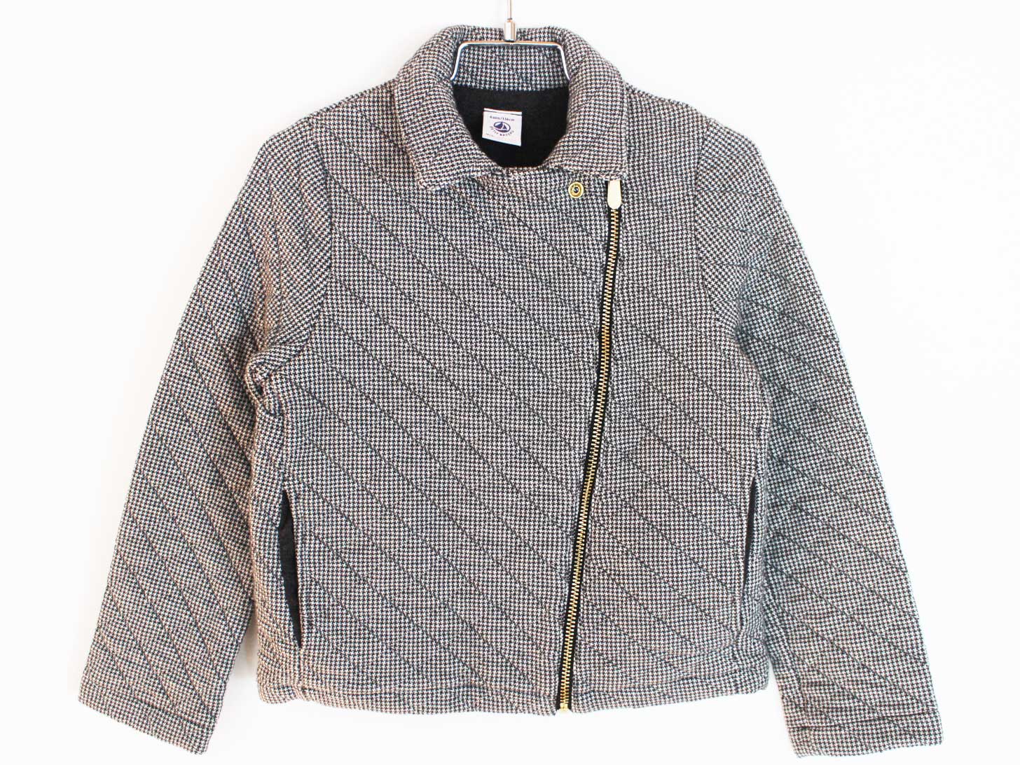 [プチバトー/PETIT BATEAU]116cm キルティングジャケット/ブルゾン/ジャンパー/アウター 黒×白【中古】..