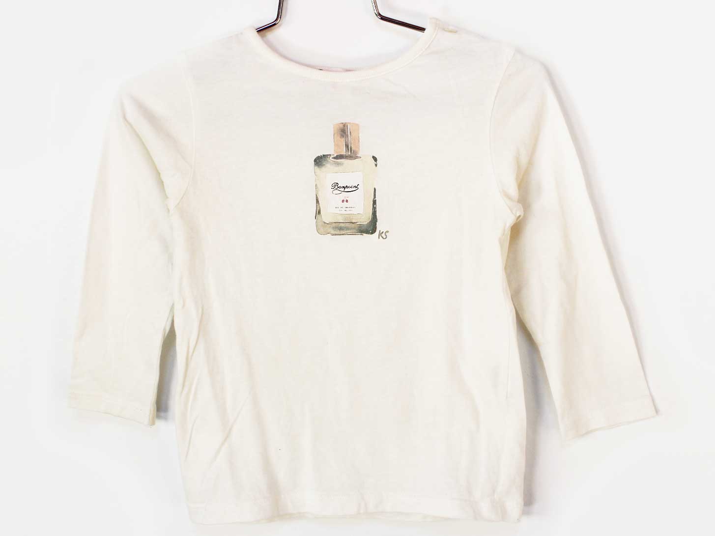 【SALE!】[ボンポワン/BONPOINT]90cm 長袖カットソー/長袖Tシャツ/ロンT 白【中古...