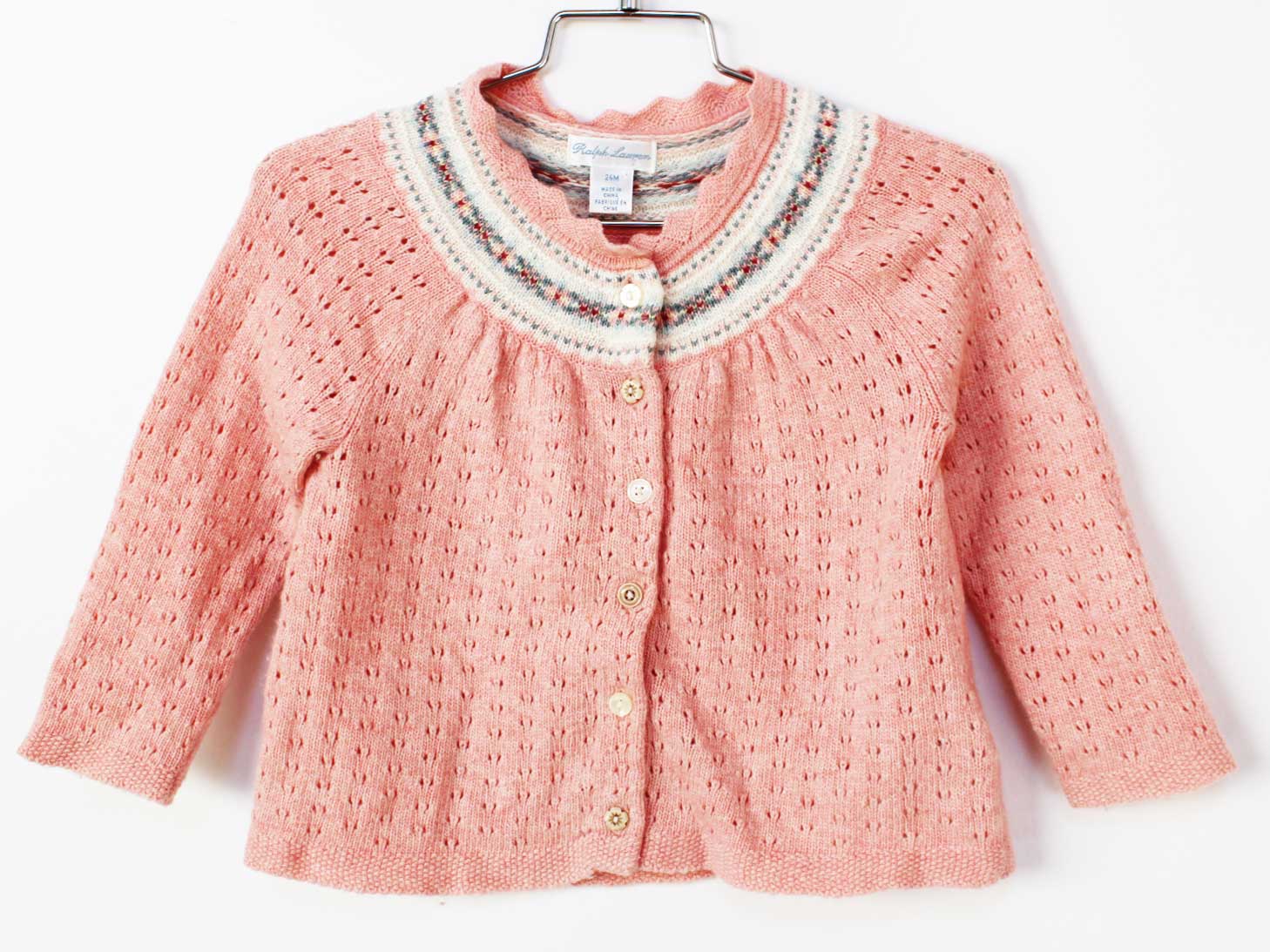 【楽天スーパーSALE!】[ラルフローレン/Ralph Lauren]90cm カーディガン ピンク【中古】子供服 キッズ ..