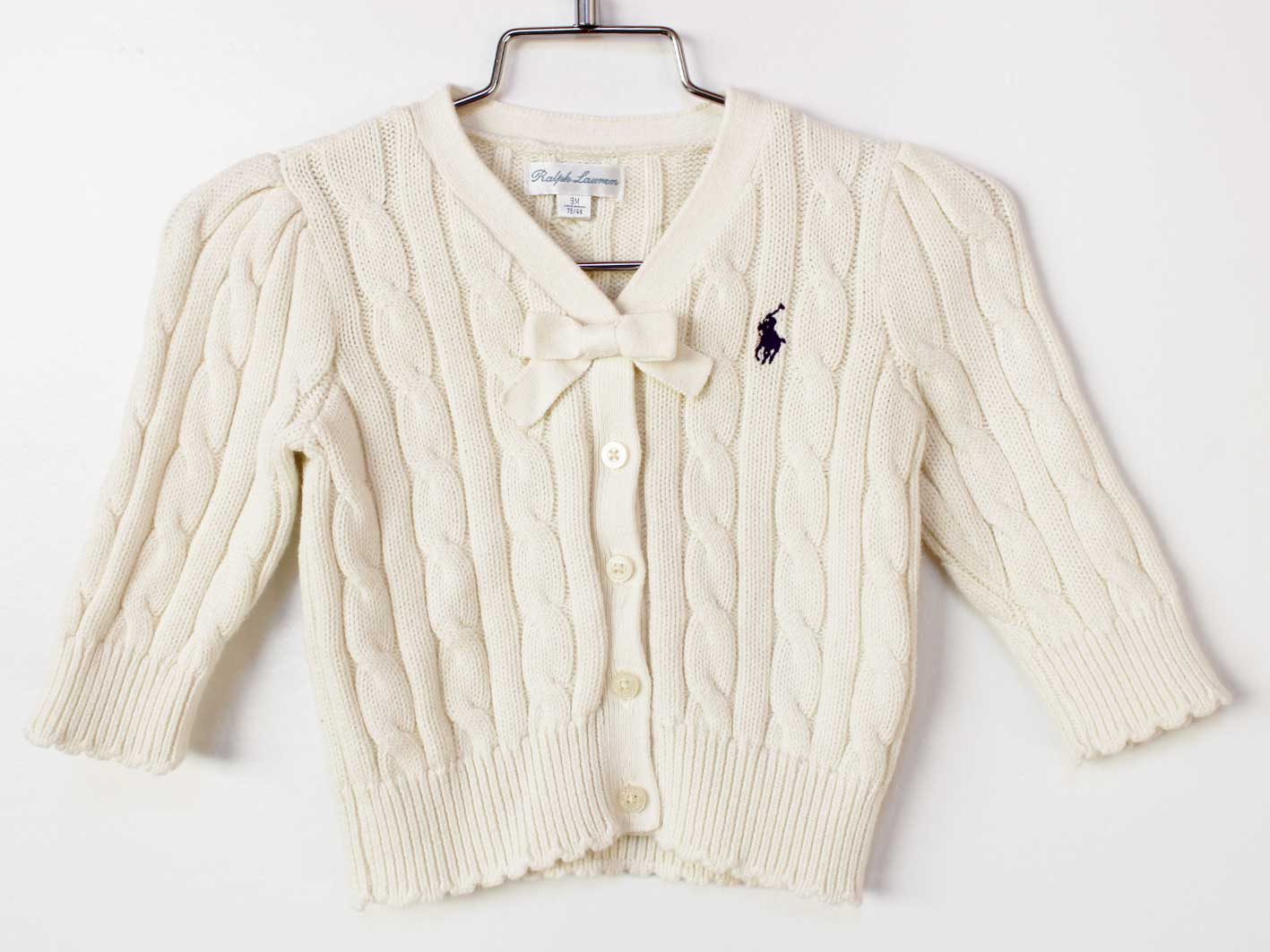 【楽天スーパーSALE!】[ラルフローレン/Ralph Lauren]75cm カーディガン 白【中古】子供服 キッズ kids..